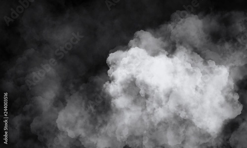 Background of an empty dark-black room. Empty brick walls, lights, smoke, glow, rays