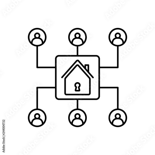 Black line icon for storage 