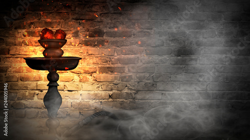 Hookah, smoke, burning coal...
