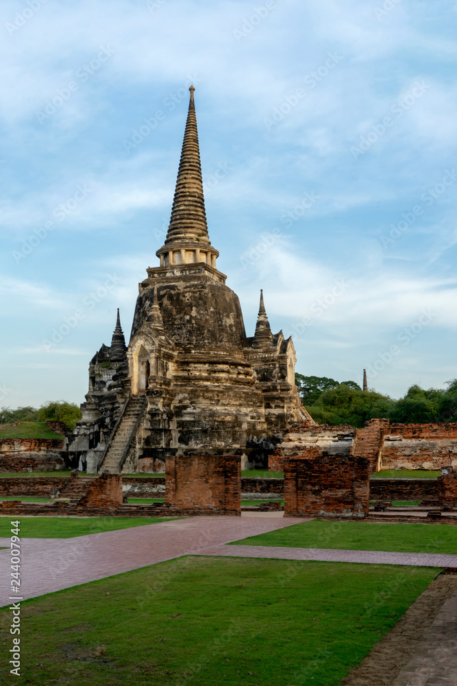 Pagoda in the temple, Ayutthaya Province.