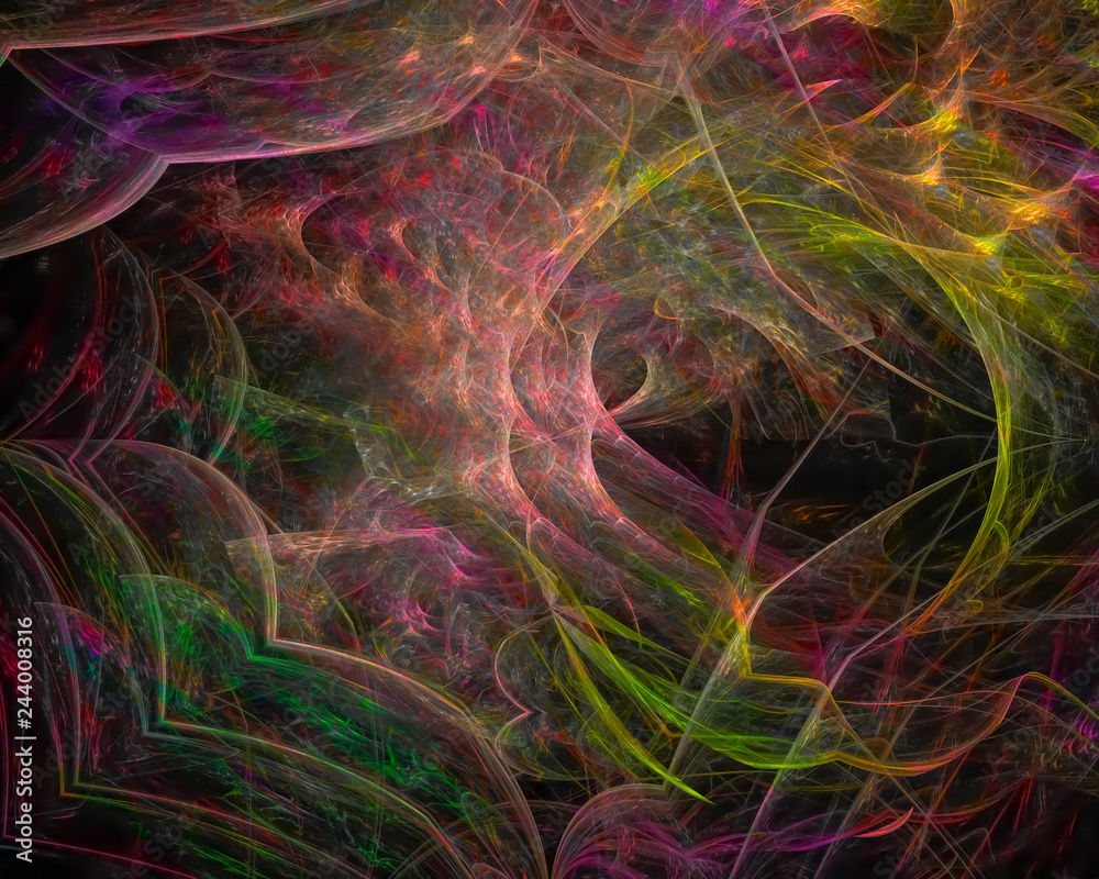 abstract digital fractal, fantasy design, party