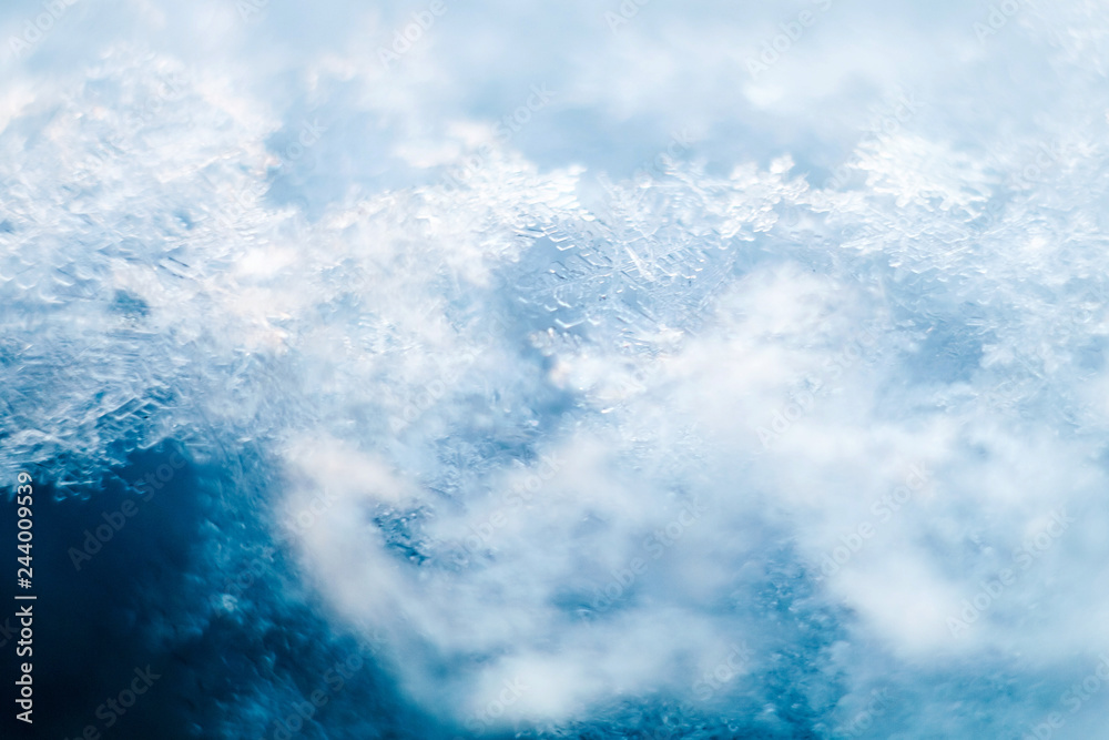 Snow frost crystal background winter surface texture Snow frost crystal background winter surface texture