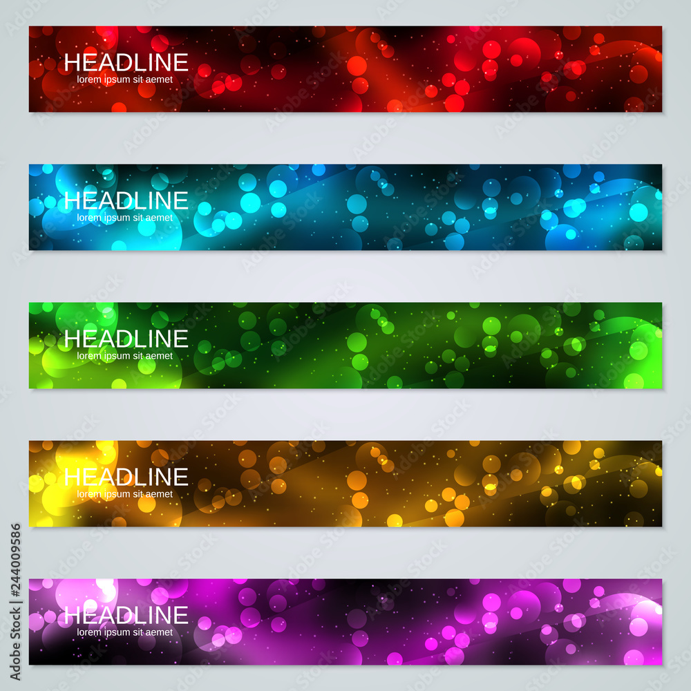 Abstract colorful web banners vector templates collection