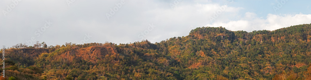 Panoramic View of Beautiful Mountain with Cloudy Sky