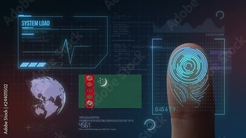 Finger Print Biometric Scanning Identification System. Turkmenistan Nationality