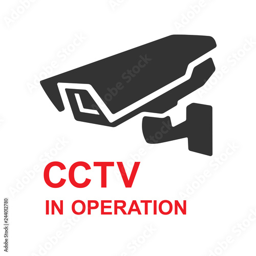 Closed Circuit Television Sign. CCTV in operation icon. Vector illustration.