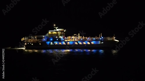 Night party on a pleasure boat