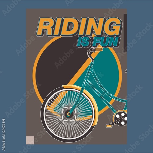 Bicycle. Advertising poster. Sport. Health.Travel. Flyer. Creative banner     Vector