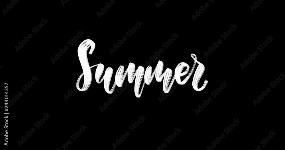 4K Animated summer lettering, bright yellow and pink moving paint drop effect.