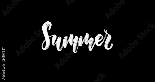 4K Animated summer lettering, bright yellow and pink moving paint drop effect.