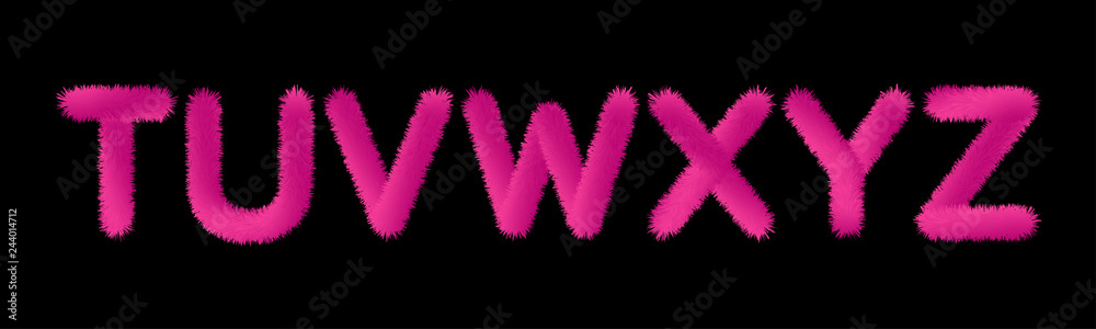 Valentine fluffy soft fur pink letters Valentine fluffy soft fur pink letters
