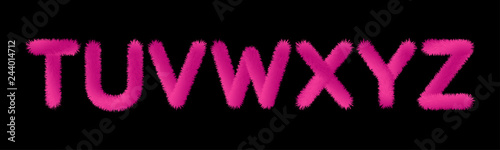 Valentine fluffy soft fur pink letters