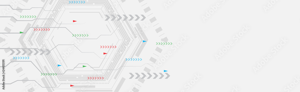 Fototapeta premium Grey tech background with arrows