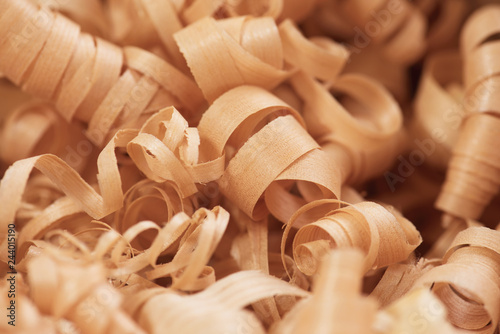 Photos Wood working wood shavings in variety of sizes.