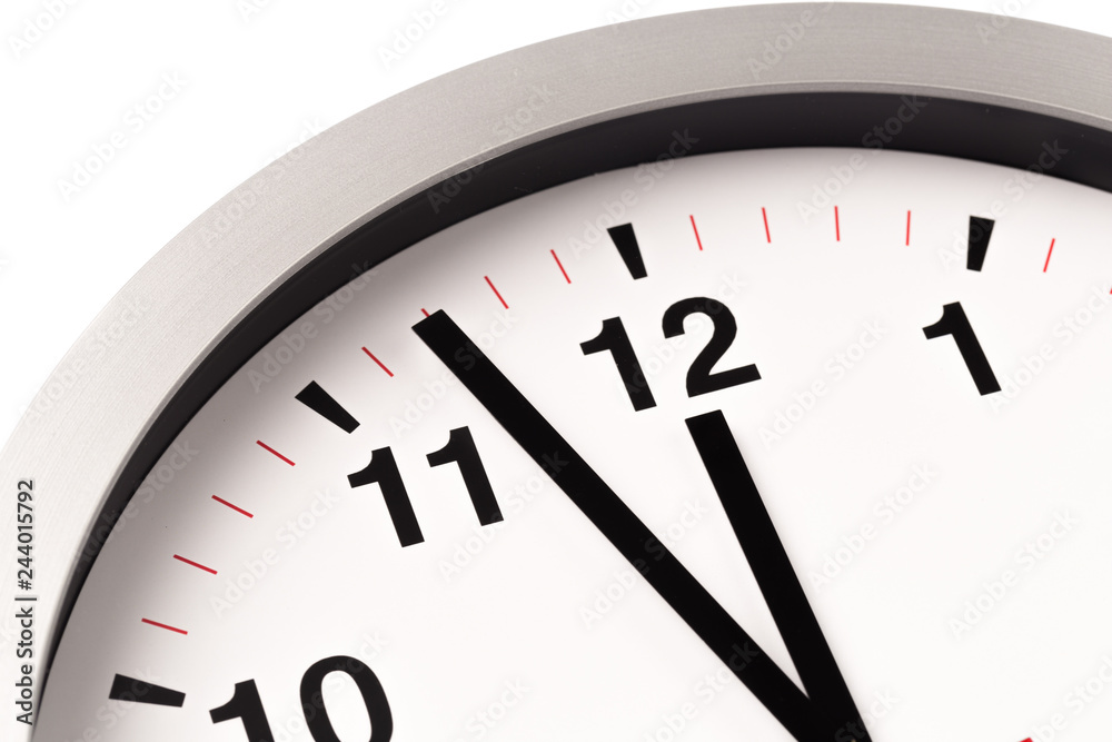 white clock, close up view. white clock, close up view.
