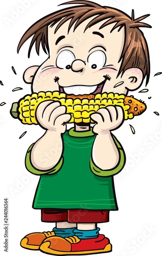 Child eating corn