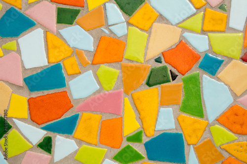 Detail of a multicolored glass mosaic