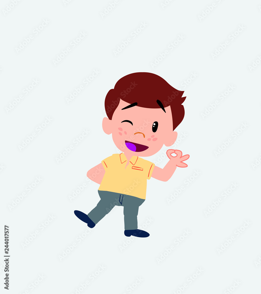 Businessman in casual style doing the OK sign with his hand. Businessman in casual style doing the OK sign with his hand.