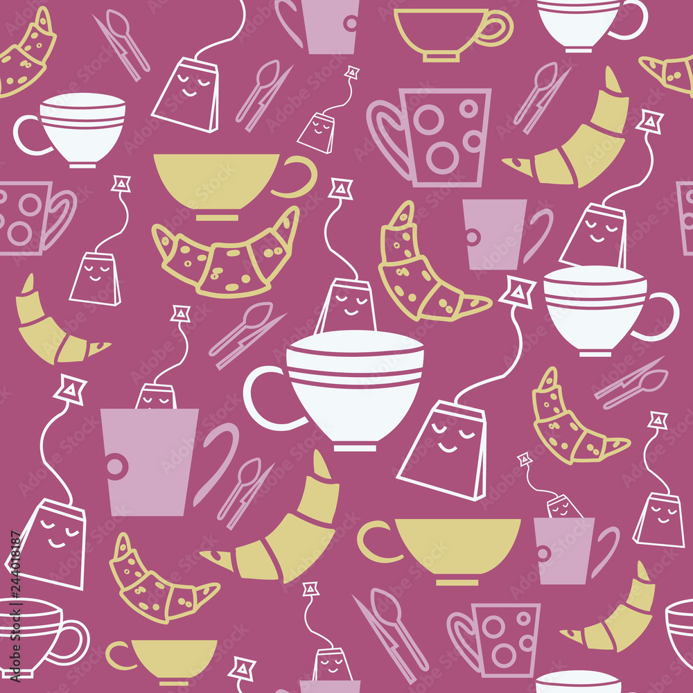 Garden Tea Party Seamless Pattern Garden Tea Party Seamless Pattern
