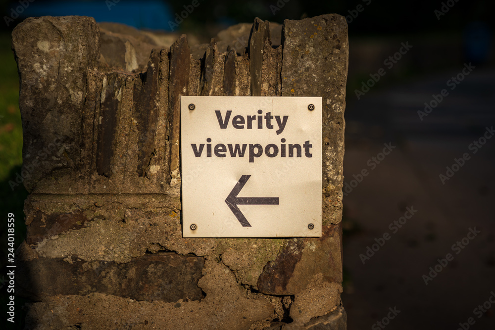Sign: Verity viewpoint, seen in Ilfracombe, Devon, England, UK Stock ...