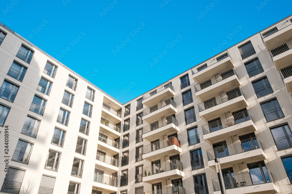 modern real estate development, apartment building facade, house exterior