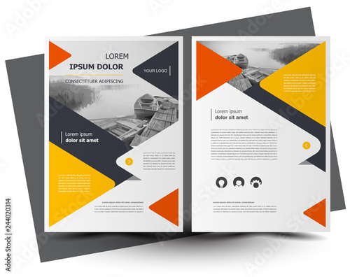 Flyer brochure design, creative leaflet, trend cover, yellow color