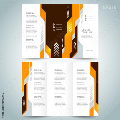 Brochure design template vector tri-fold geometric abstract tech