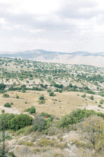 Beautiful Cypriot landscapes in summer. City streets and mountains in nature.