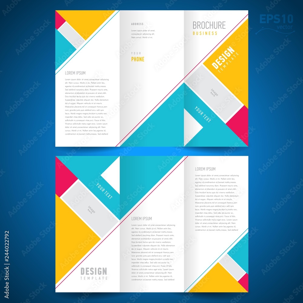 Brochure design template triangles elements