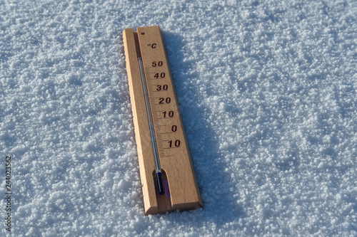 Winter - kälte messen mit Thermometer