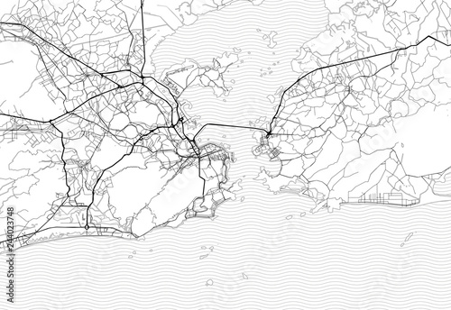 Area map of Rio de Janeiro, Brazil