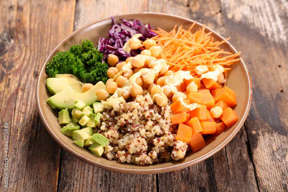 buddha bowl on wood background buddha bowl on wood background