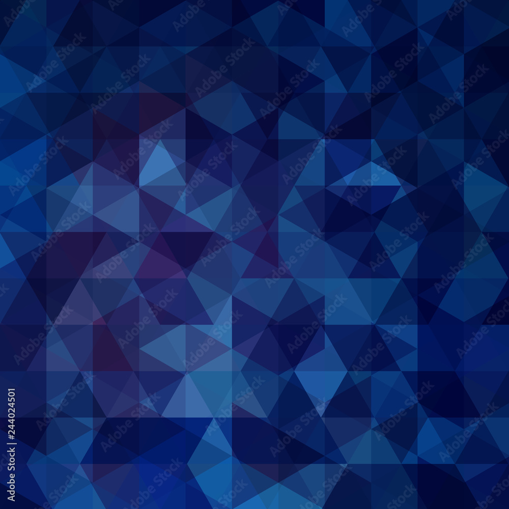 Abstract background consisting of dark blue triangles. Geometric design for business presentations or web template banner flyer. Vector illustration