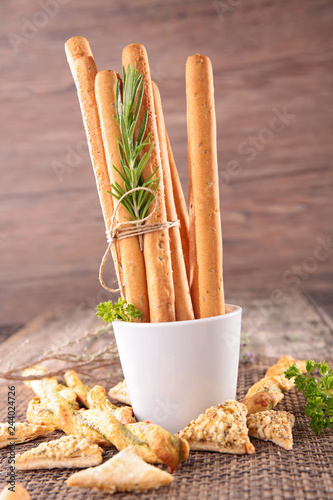 breadsticks and crackers, appetizer photo