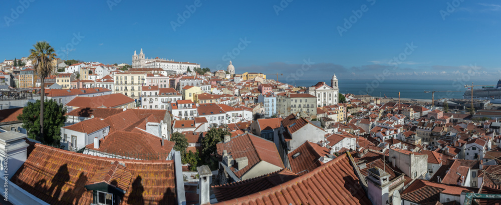 Lissabon Panorama Alfama und Mosteiro De Sao Vicente De Fora Lissabon Panorama Alfama und Mosteiro De Sao Vicente De Fora