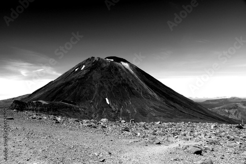 Volcanic peak in the Tongario crossing in new zealand photo