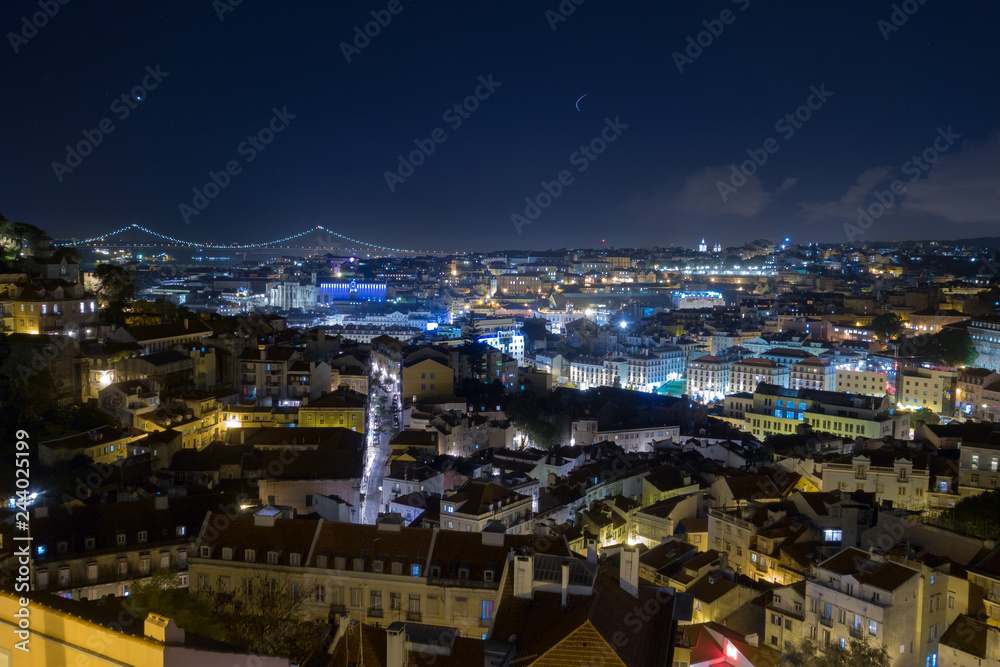 Lissabon Nachtpanorama 