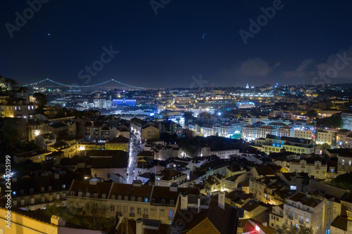 Lissabon Nachtpanorama 