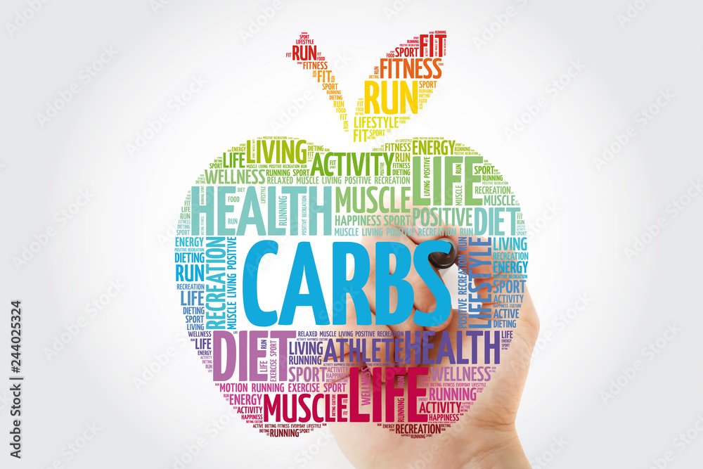 Fotografie Carbs apple word cloud concept with marker