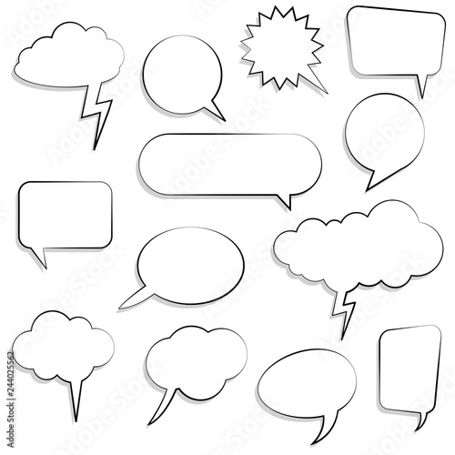different speech bubbles collection