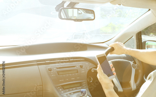 car interior with sunlight photo