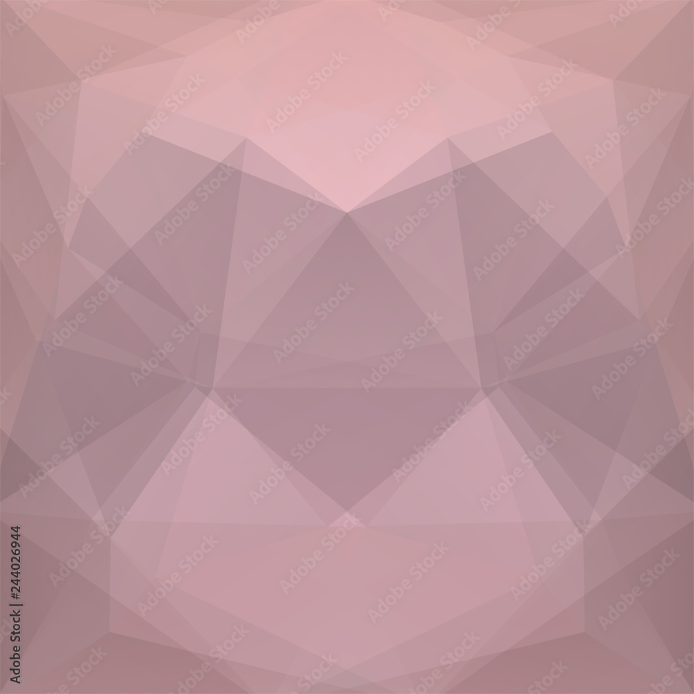 Fototapeta premium Polygonal vector background. Can be used in cover design, book design, website background. Vector illustration. Pastel pink, gray colors.