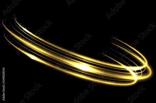 Vector circle golden light tracing effect