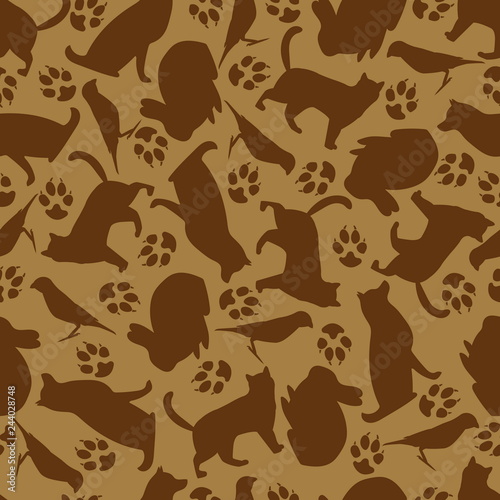 Wallpaper Mural Seamless pattern of pets. Design for textiles, paper, food for animals. Torontodigital.ca