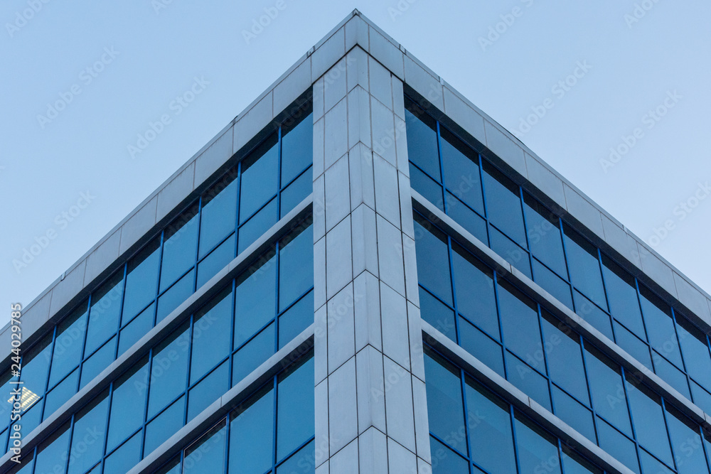 close up of modern buildings 