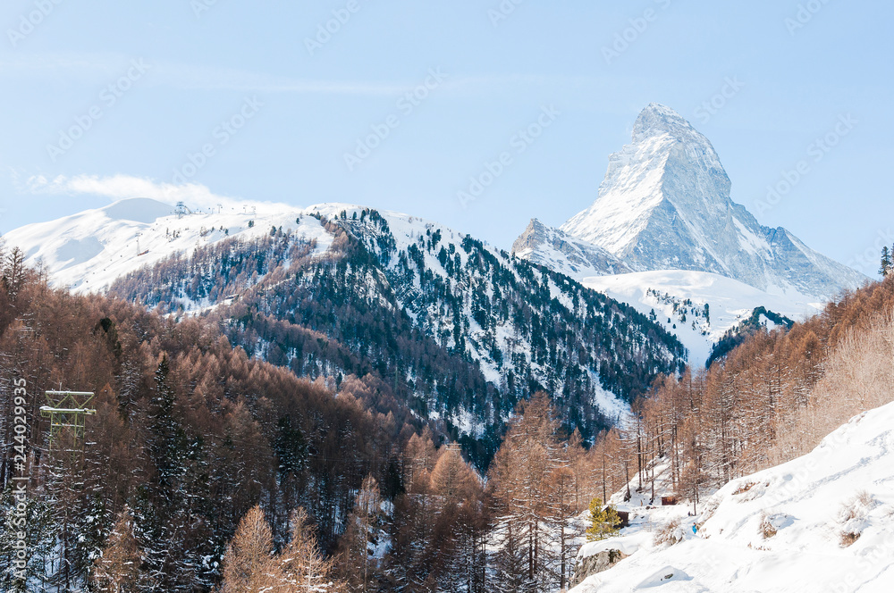 Zermatt, Matterhorn, Furi, Zmutt, Zmuttbach, Trockener Steg, Winter, Wintersport, Wallis, Walliser Dorf, Walliser Berge, Alpen, Schweiz