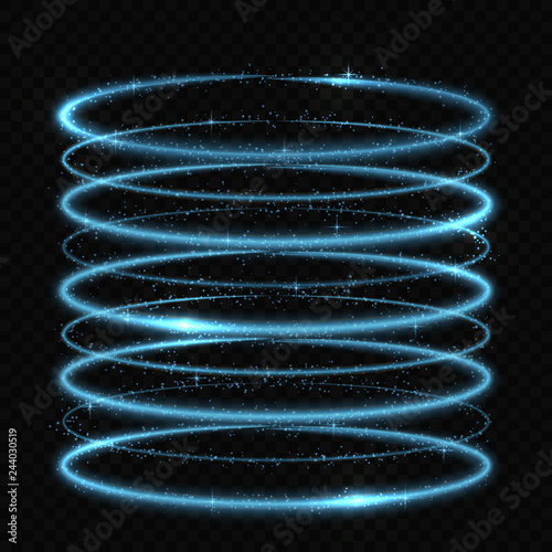 Vector circle neon light tracing effect