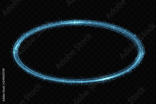 Vector circle neon light tracing effect