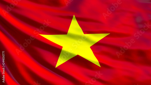Vietnam flag. Waving flag of Vietnam 3d illustration