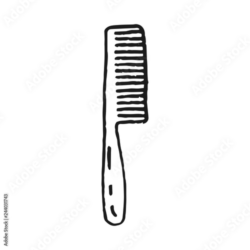 hairbrush vector doodle sketch isolated on white background